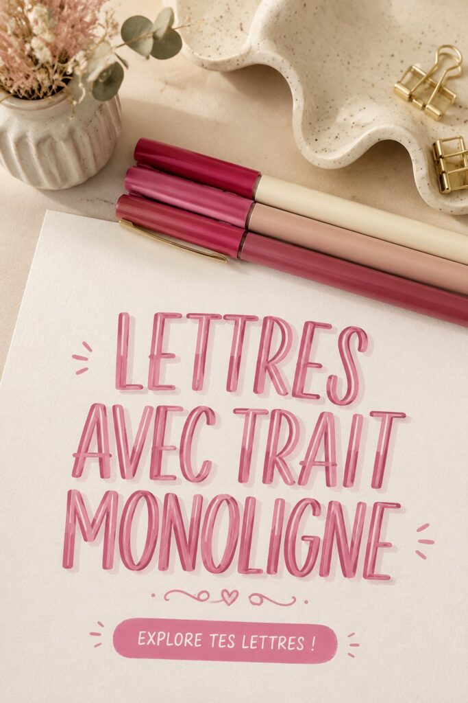 Un exemple de lettres en mono-ligne créatives sur un fond artistique.