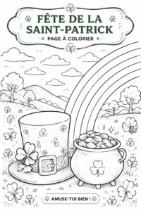 Des pages de coloriage festives pour la Saint-Patrick, avec des motifs de trèfles et de lutins.