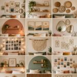 Composition murale moderne dans une chambre chaleureuse