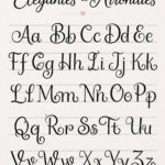 Belles lettres courbes délicates sur une carte décorative