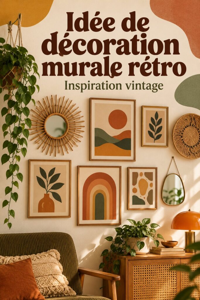Un mur décoré avec des cadres vintage, illustrant la tendance du décor mural vintage.