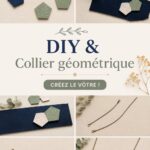 Collier géométrique fait main sur fond clair