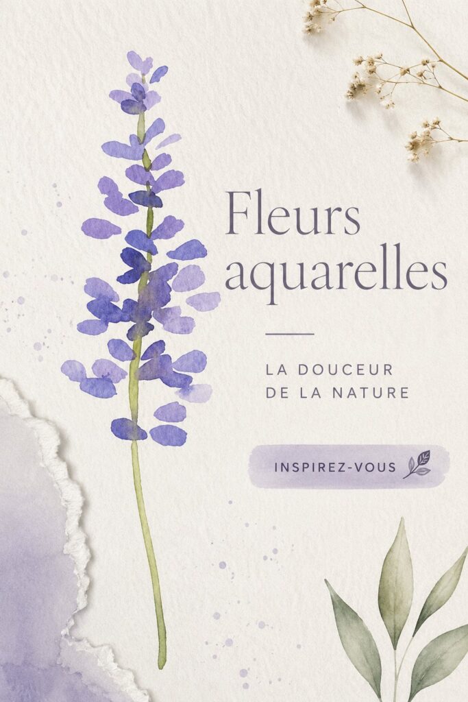 Une peinture à l'aquarelle représentant des fleurs colorées et délicates.