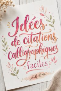Exemple d'une citation en calligraphie décorative sur un mur