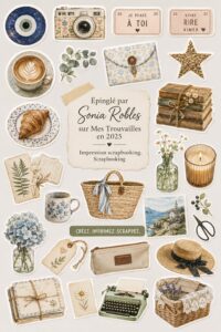 Un scrapbook coloré avec des photos et des embellissements créatifs, illustrant l'esprit du DIY.