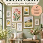 Une belle galerie murale printanière avec des œuvres artistiques colorées