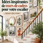 Une jolie galerie murale dans un escalier avec des cadres variés.