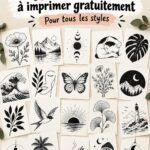 Collection d'illustrations en noir et blanc à imprimer gratuitement, parfaite pour la décoration intérieure.
