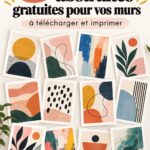 Imprimables d'art abstrait gratuits sur un mur de galerie moderne