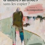 Artiste travaillant sur une toile inspirée par d'autres artistes.