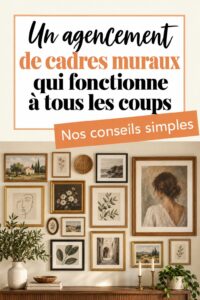 Un mur de galerie élégant avec des œuvres variées, inspirant la créativité.