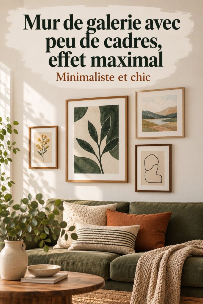 Un mur de galerie élégant avec une disposition minimaliste de quelques cadres