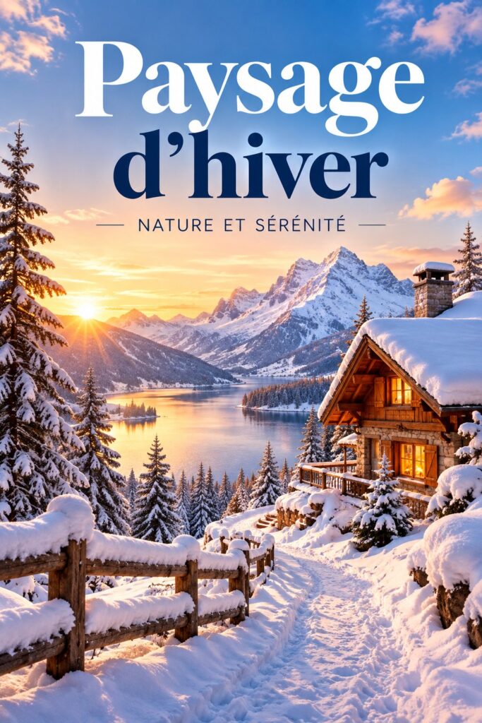Un paysage d'hiver enneigé créé à la main, avec des arbres et une neige délicatement appliquée.