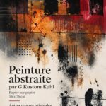 Peinture abstraite colorée dans un salon moderne