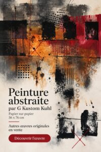 Peinture abstraite colorée dans un salon moderne